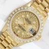 Ladies 18k Gold Rolex Date-just President diamond Watch