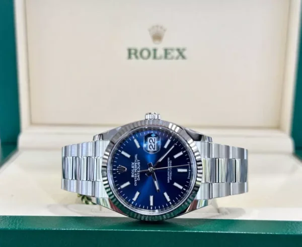 Rolex Date-just 36 blue dial Jubilee Bezel Oyster