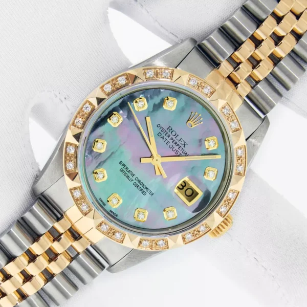 Rolex Date-Just Yellow Gold Diamond Bezel Watch